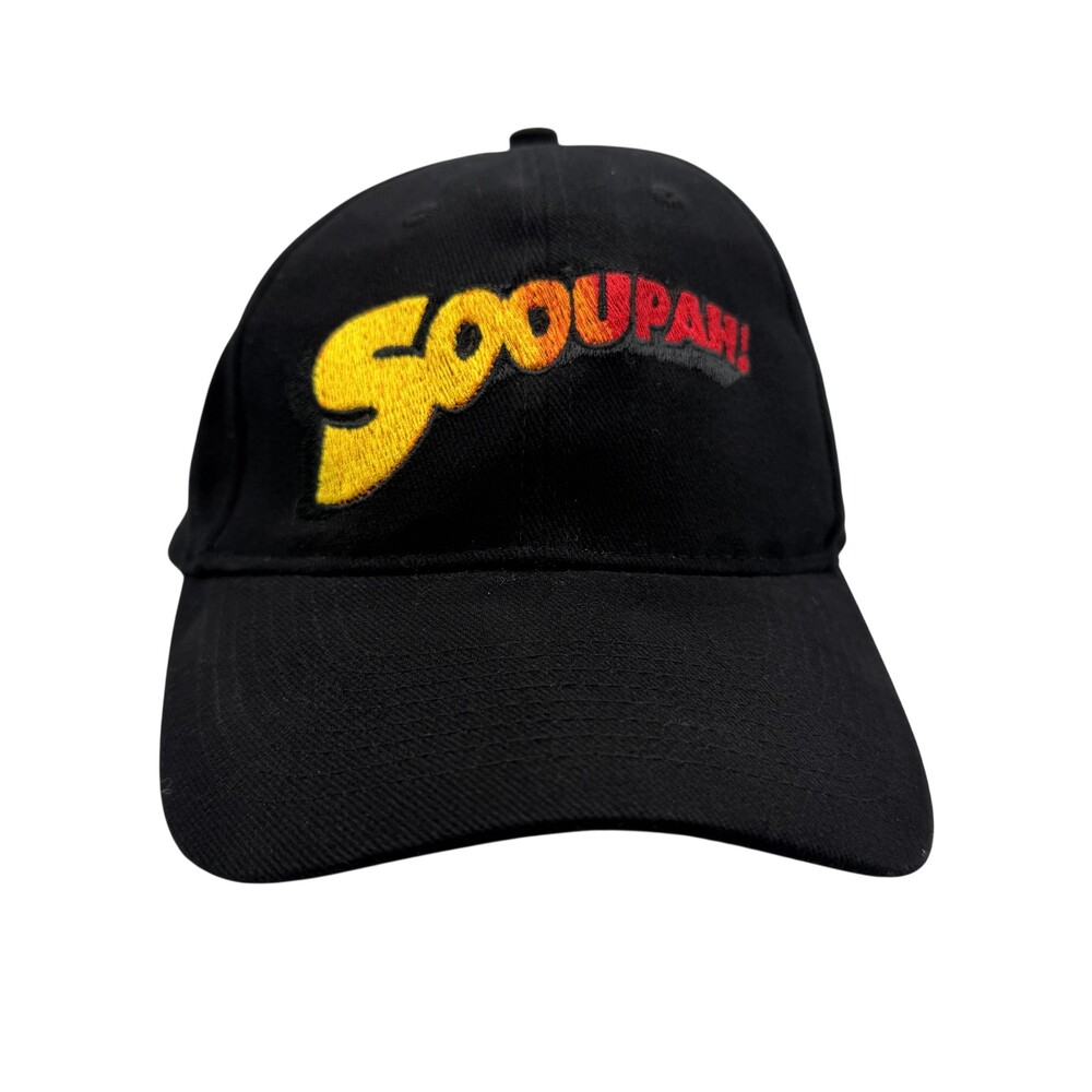 Otto Sooupah Hat Cap Strap Back Mens One Size Black Cotton Baseball Logo